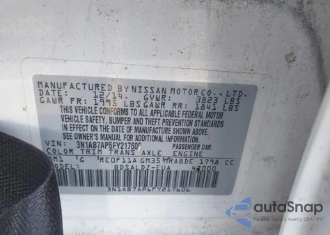 2015 Nissan Sentra Fe+ S/S/Sl/Sr/Sv from USA, damaged, VIN 3N1AB7AP6FY217606